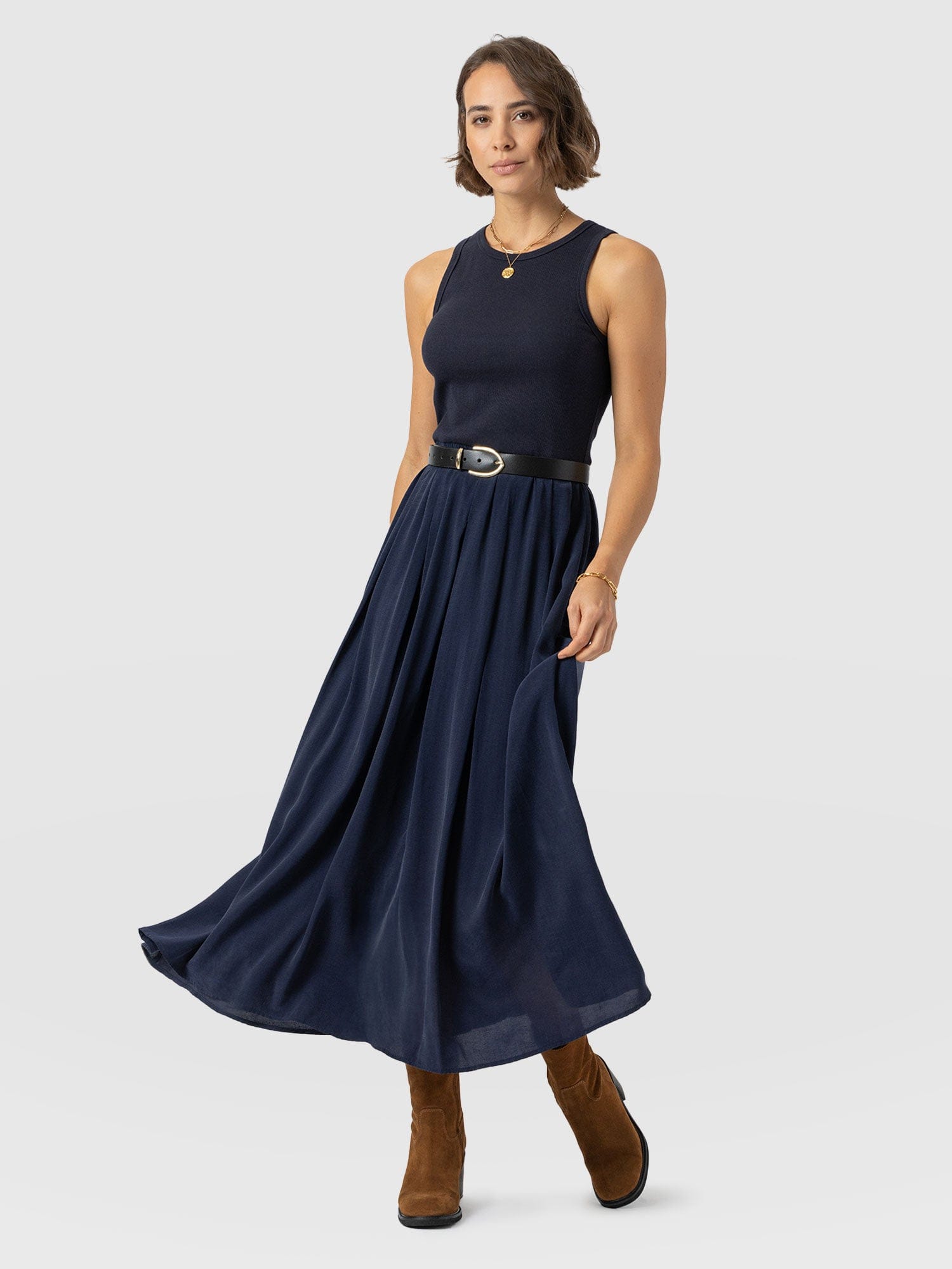Renee Contrast Dress Navy - Women's Dresses | Saint + Sofia® US